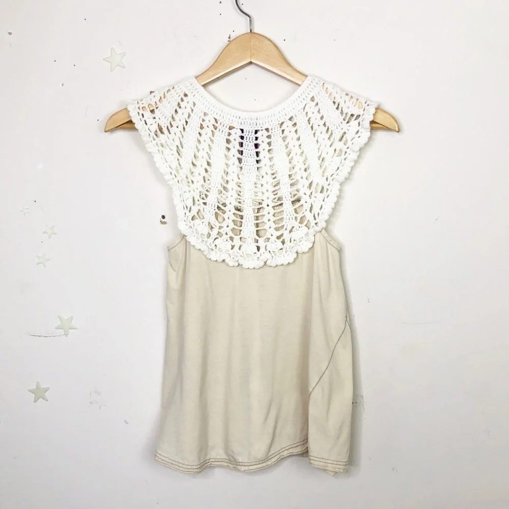 FREE people button down crochet top - Picture 5 of 12